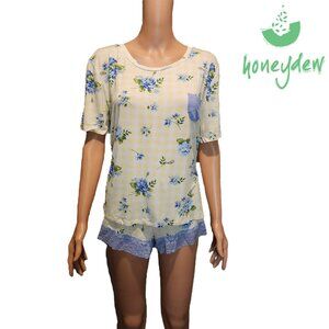 Honeydew Intimates floral lace pajama set NWT Med